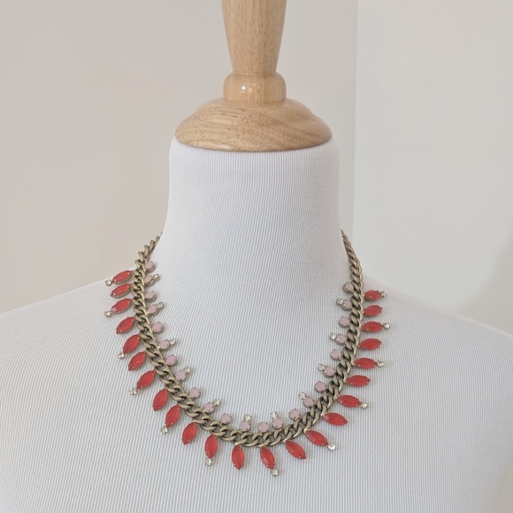 LOFT Jewelry - LAST WEEK! LOFT jeweled gold necklace red/pink